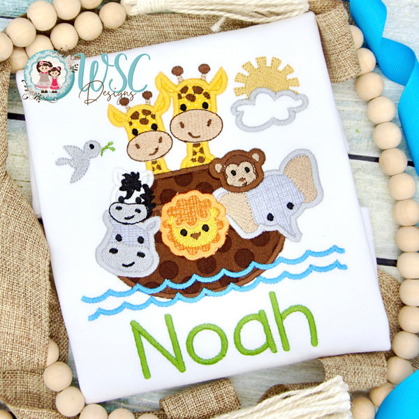 Noah’s Ark Applique Shirt customized with Name