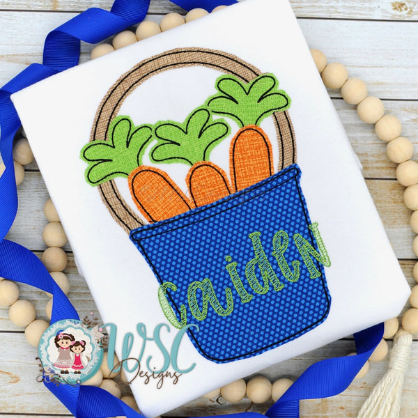 Baby Boy Easter Basket Embroidered Shirt, Easter Basket with Carrots Tee - WSC-Designs Boutique