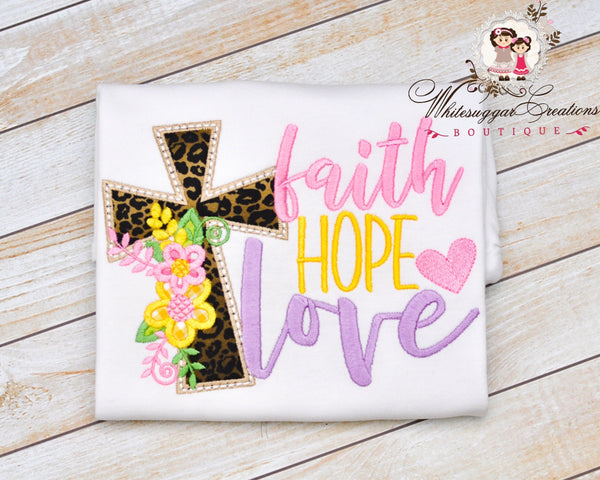 Baby Girl Easter Shirt, Faith, Hope, Love Outfit - WSC-Designs Boutique