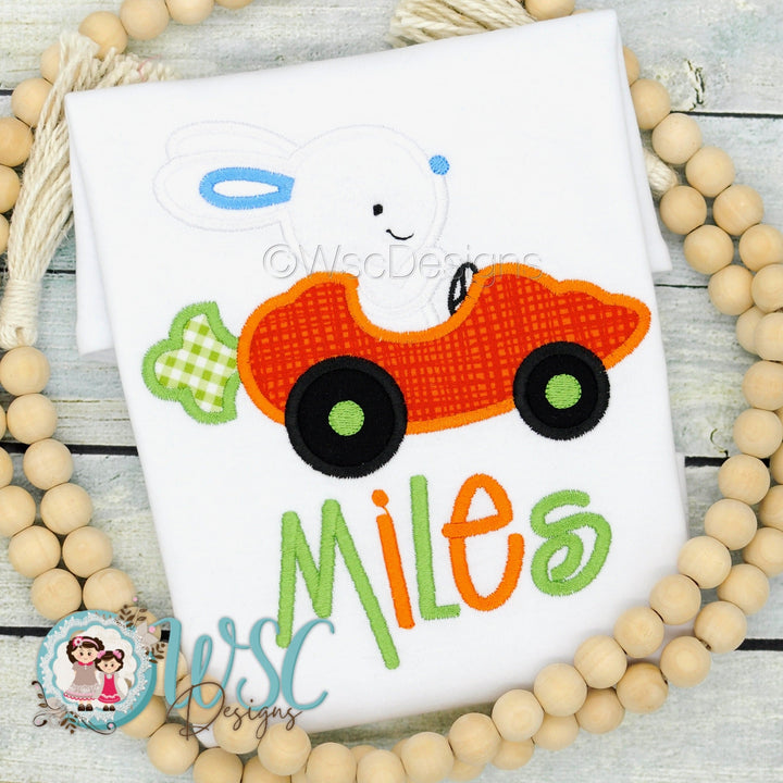 Boy Easter Bunny in Carrot Car Shirt - WSC-Designs Boutique