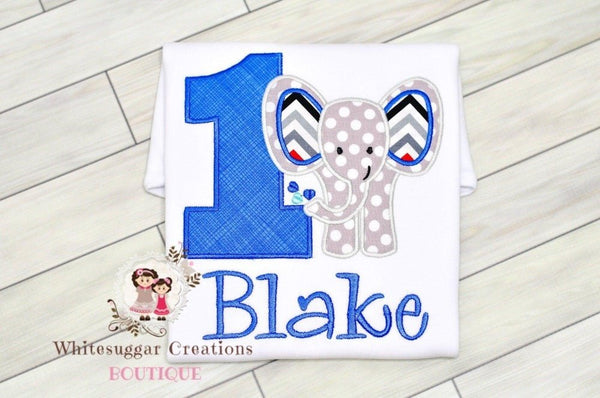 Boy Elephant Birthday Embroidered Shirt - WSC-Designs Boutique