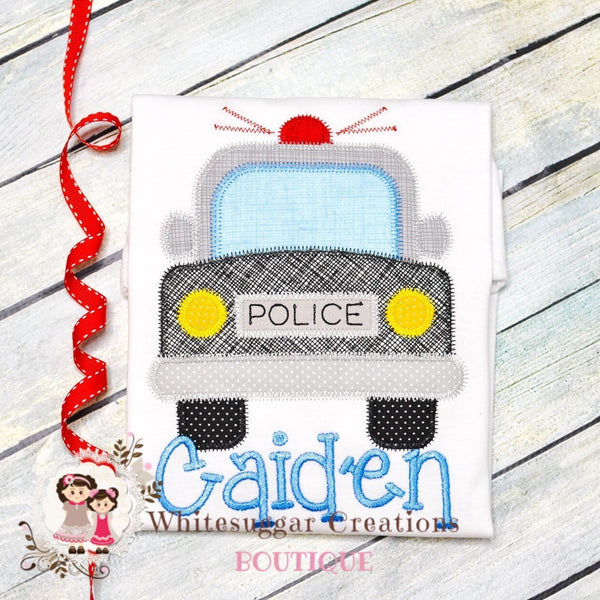 Boy Police Car Embroidered T Shirt - WSC-Designs Boutique