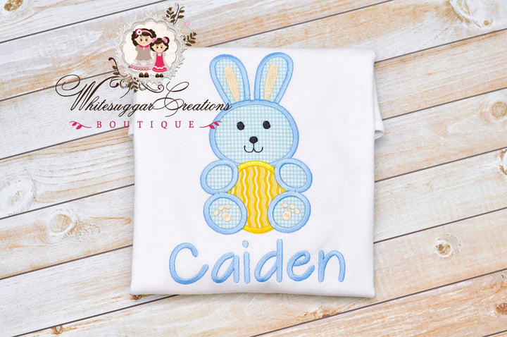 Easter Bunny Applique Shirt - Customized Personalized Baby Boys Easter Top - WSC-Designs Boutique