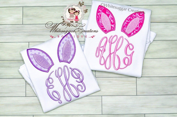 Easter Bunny Ears Monogram Shirt - WSC-Designs Boutique