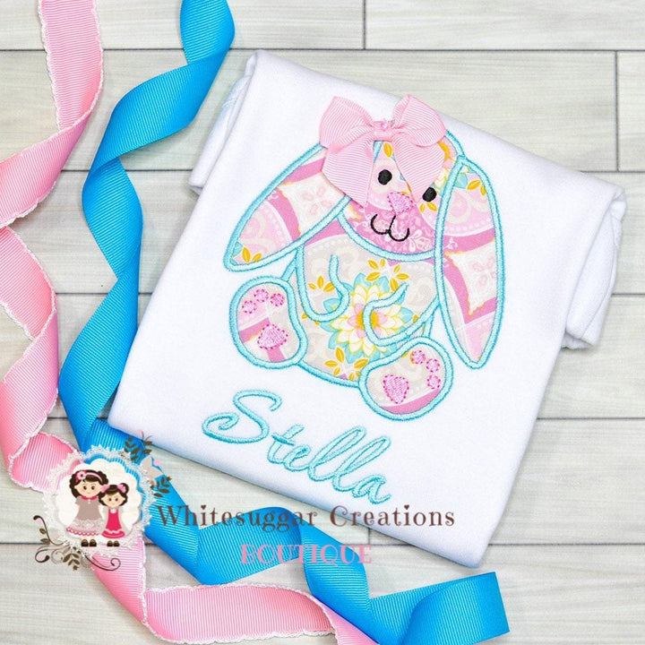 Easter Bunny with Florals Shirt for Girls - WSC-Designs Boutique