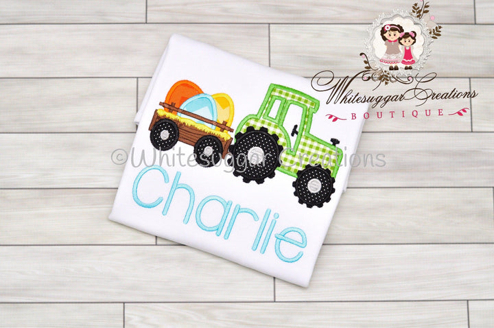 Easter Trailer with Eggs Embroidered Shirt - WSC-Designs Boutique