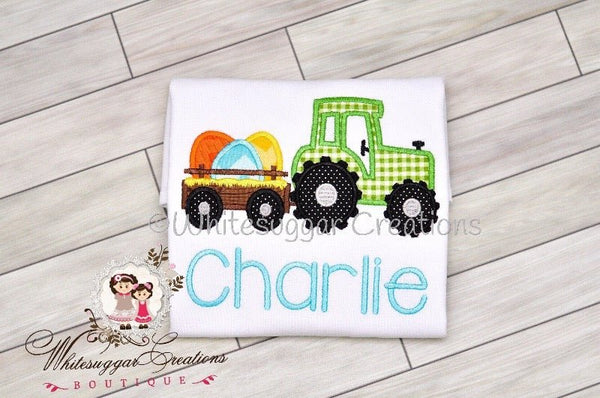 Easter Trailer with Eggs Embroidered Shirt - WSC-Designs Boutique