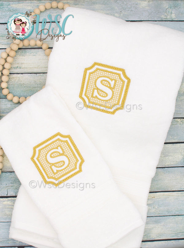 Elegant Embossed Initial Embroidered Towel Gift Sets - WSC-Designs Boutique