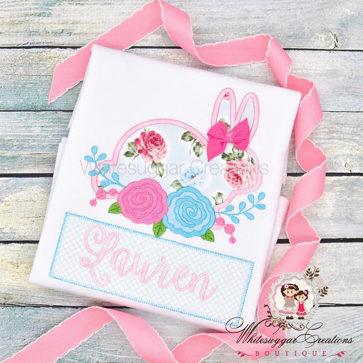 Flower Easter Bunny Shirt for Girls - WSC-Designs Boutique
