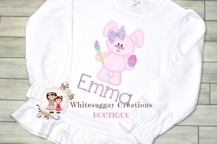Girl Bunny Painter Shirt | Easter Personalized Shirt - WSC-Designs Boutique