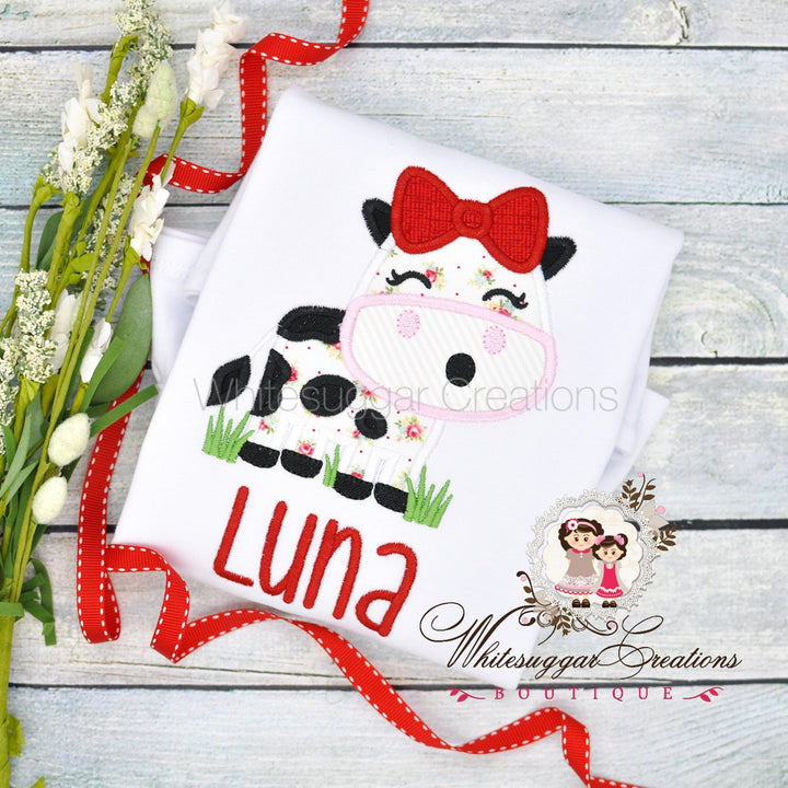 Girly Cow Shirt for Girls - WSC-Designs Boutique