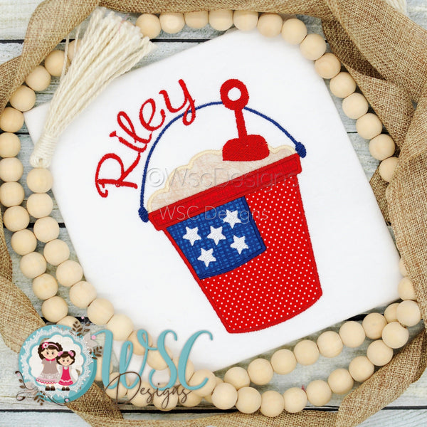 Independence Day Flag and Stars Bucket Shirt for Girls - WSC-Designs Boutique