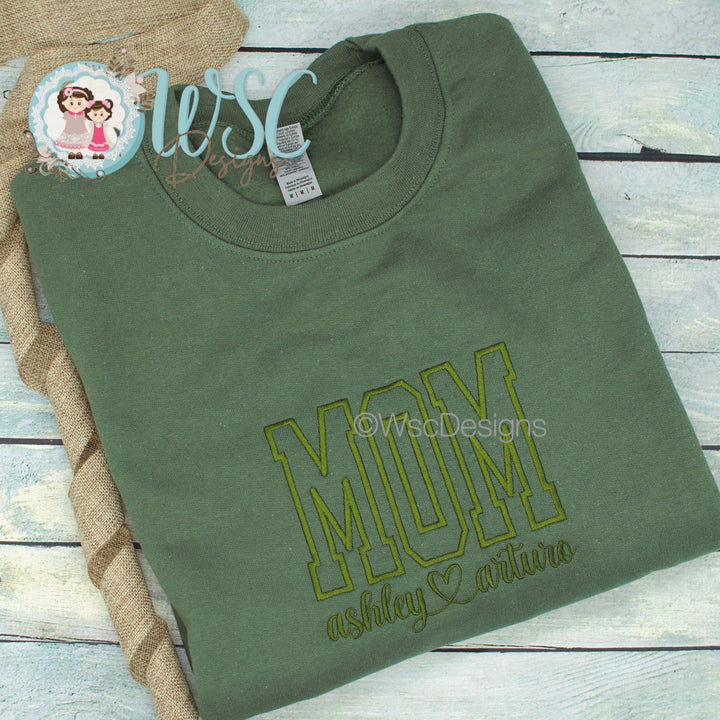 Mom Sweatshirt with Kids Names Embroidered - WSC-Designs Boutique
