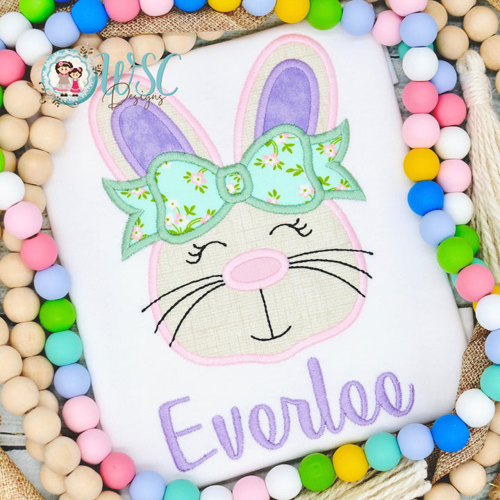 Personalized Girl Easter Bunny Shirt, Featuring a Big Bow, Toddler Girl Easter Outfit - WSC-Designs Boutique