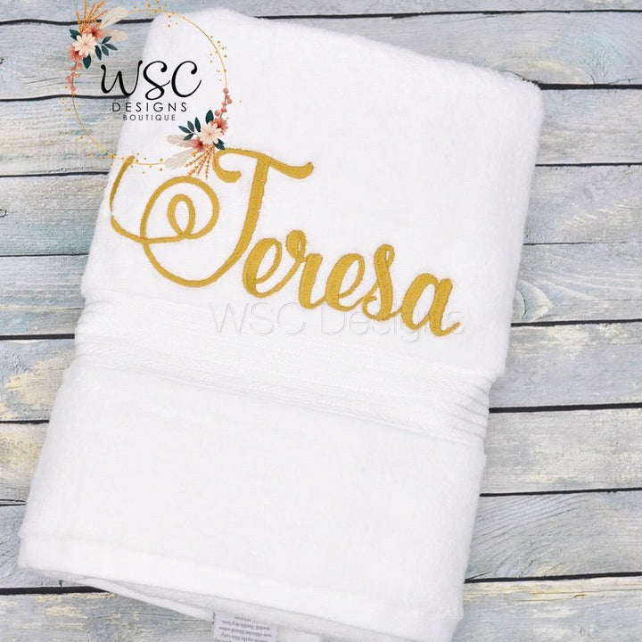 Personalized Towel with Embroidered Name - WSC-Designs Boutique