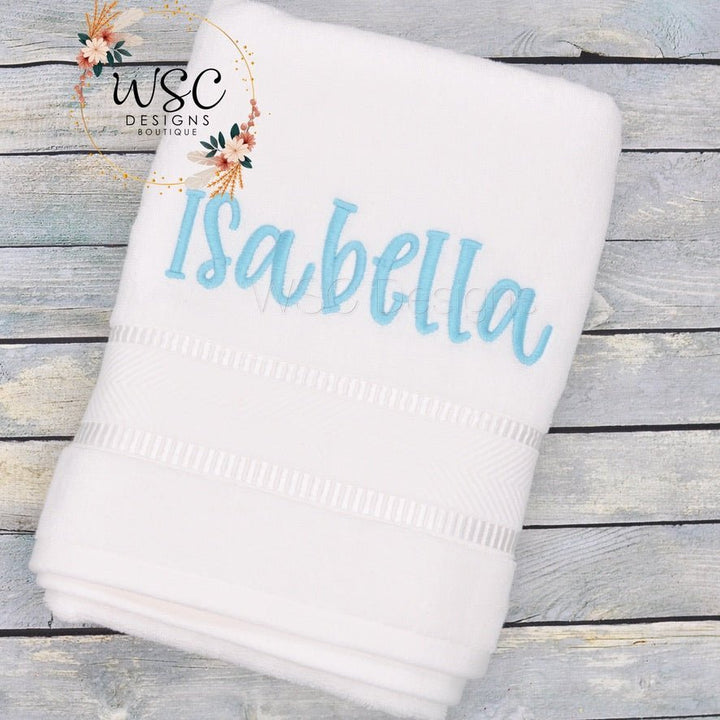 Personalized Towel with Embroidered Name - WSC-Designs Boutique