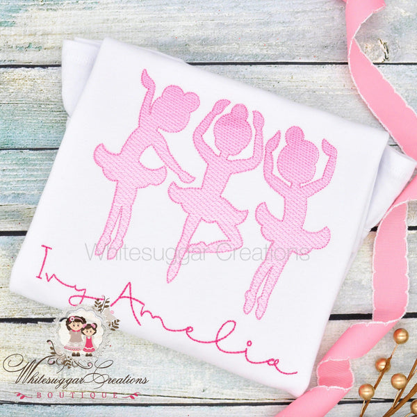 Pink Ballerina Trio Shirt - WSC-Designs Boutique
