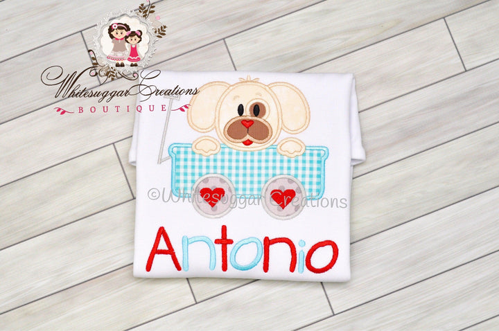 Puppy Wagon Valentines Shirt for Boys - WSC-Designs Boutique