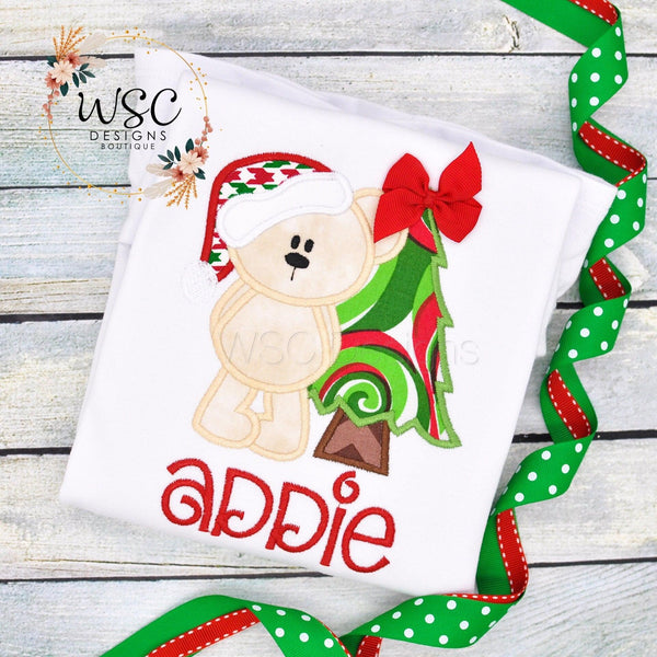 Santa Bear With Christmas Tree T-Shirt - WSC-Designs Boutique