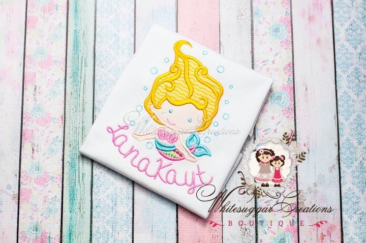 Toddler Girl Mermaid Birthday Tee Shirt | Mermaid Party - WSC-Designs Boutique