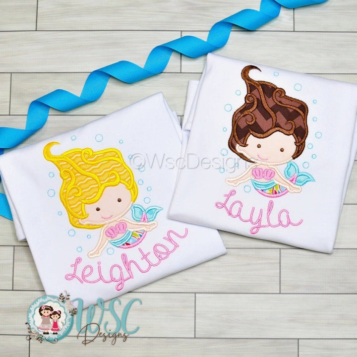 Toddler Girl Mermaid Birthday Tee Shirt | Mermaid Party - WSC-Designs Boutique
