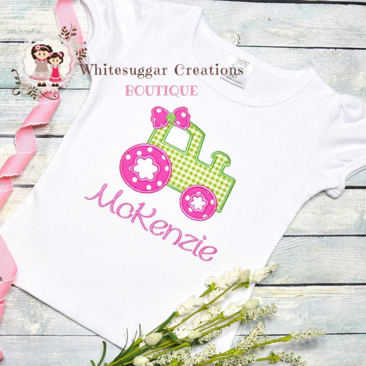 Tractor Personalized Girl Shirts - WSC-Designs Boutique