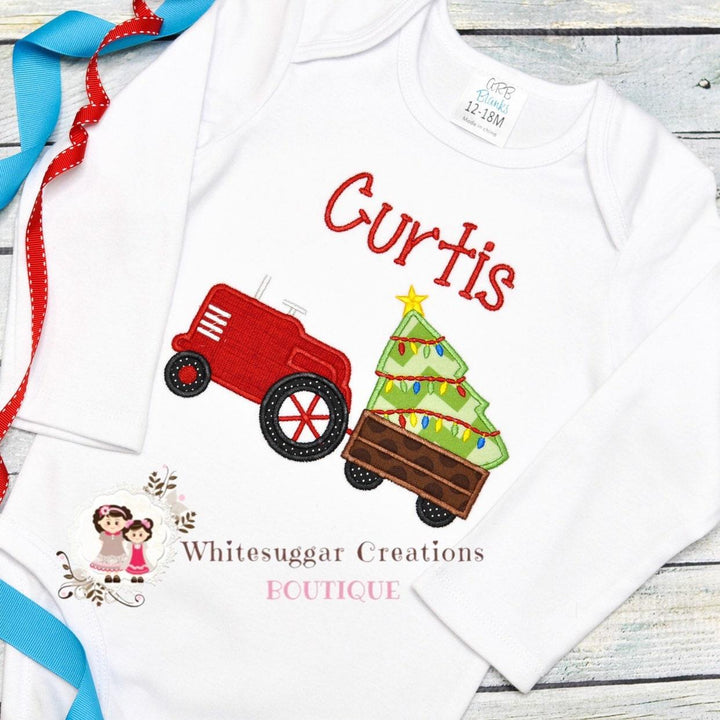 Tractor with Christmas Tree Shirt - WSC-Designs Boutique