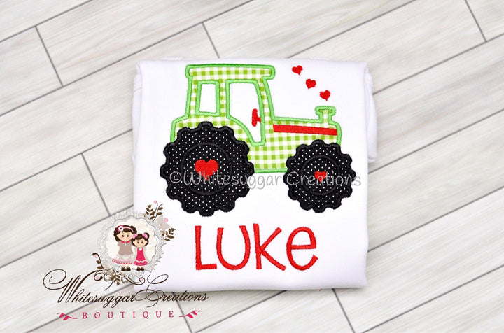 Valentines Day Tractor Shirt for Boys - WSC-Designs Boutique