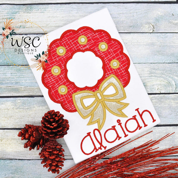 Wreath Christmas Shirt for Girls - WSC-Designs Boutique